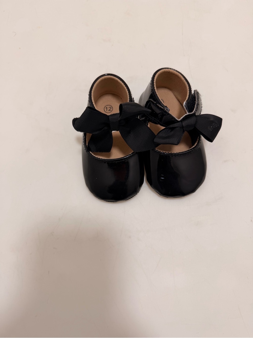 Classic Black Patent Baby Mary Janes with Grosgrain Bows